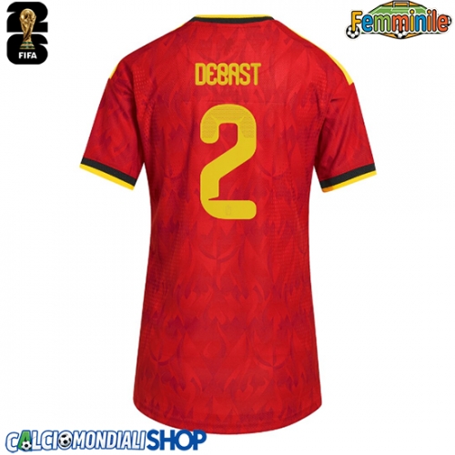 Maglie da calcio Belgio Zeno Debast #2 Prima Maglia Femminile Mondiali 2026  Manica Corta